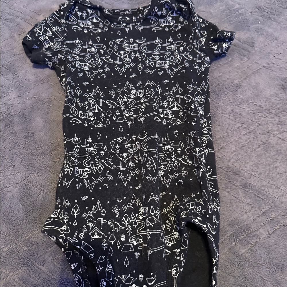 Carter's Black Baby Onesie with White Graphics